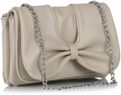 

Butterflies Casual White Clutch