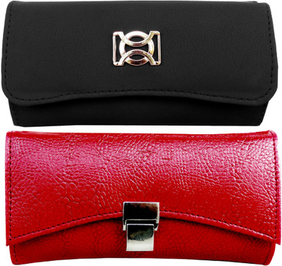 

Purseonality Casual Black, Red Clutch