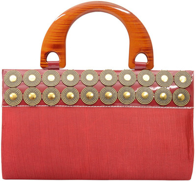 

Kolapuri Center Casual Red Clutch