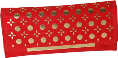 

Kuero Casual Red, Gold Clutch, Gold;red