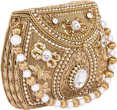 

Shravyaarts Party Gold Clutch