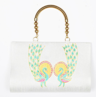 Aditi Trends Party White Clutch