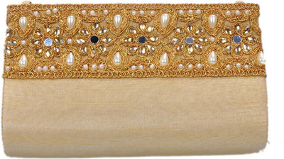 

Duchess Party Beige, Gold Clutch