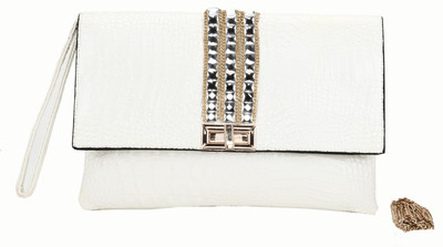 

Jolie Casual White Clutch