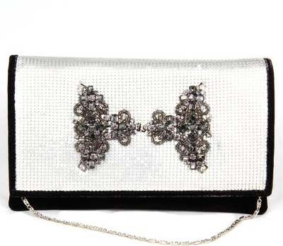 62% OFF on Saisha Casual Silver, Black Clutch