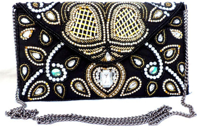 

Navya Bags Party Black, Gold Clutch