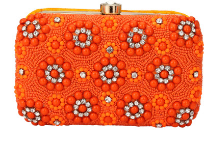 

PASHAN KALA Formal Orange Clutch