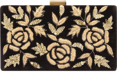 D'oro Party Black Clutch