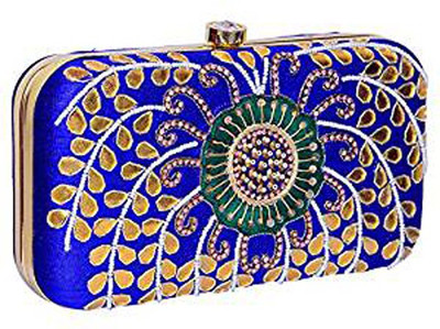 

Purpledip Party Blue Clutch