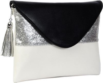 

Vdesi Casual Black, Silver, White Clutch