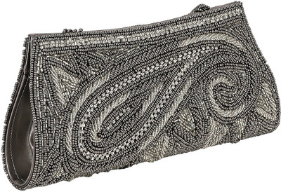 

Gold Zari House Casual Grey, White Clutch
