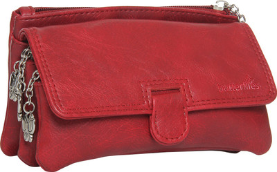

Butterflies Casual Maroon Clutch