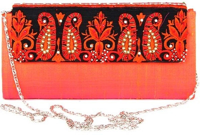 Abqa Casual, Formal, Party Orange Clutch