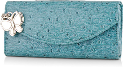 Butterflies Casual Green Clutch