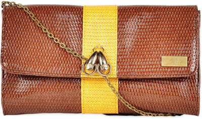 Yelloe Casual Brown Clutch