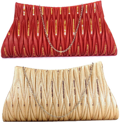 

Darin Cario Party Maroon, Beige Clutch, Beige;maroon