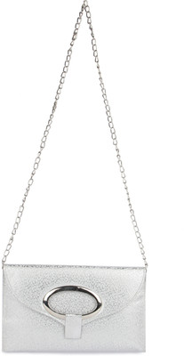 

Brendon U.K Girls Evening/Party Silver Leatherette Sling Bag
