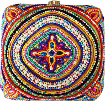 

The Indian Handicraft Store Party Red Clutch
