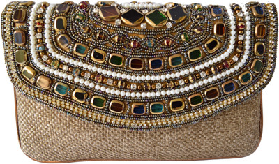 

Mahadev Exports Party Beige Clutch