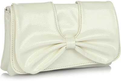 

Butterflies Casual White Clutch