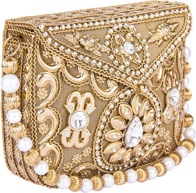 

Shravyaarts Party Gold Clutch