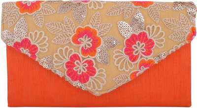 

Arisha kreation Co Party Orange Clutch