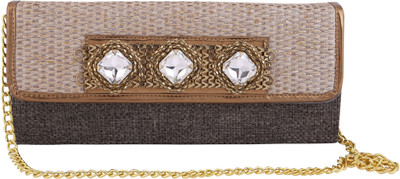 

Vdesi Party Grey, Gold Clutch, Gold;grey