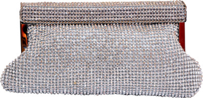 Tanishka Exports Casual Silver Clutch