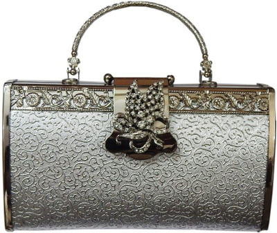 Navaksha Party Silver Clutch