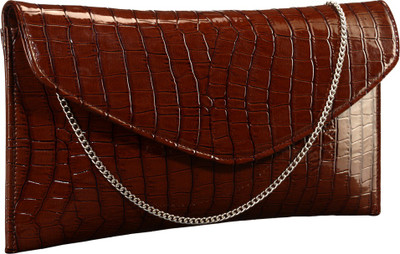 

Contrast Party Brown Clutch