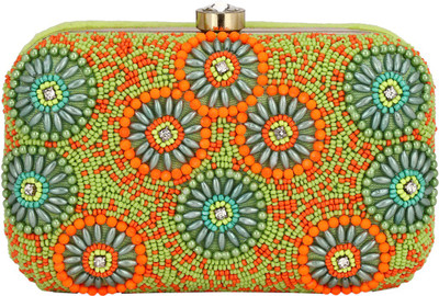 

PASHAN KALA Party Green Clutch