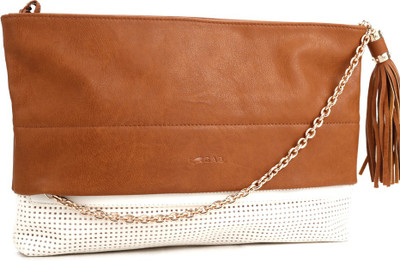 

GAS Casual White, Tan Clutch, Tan;white