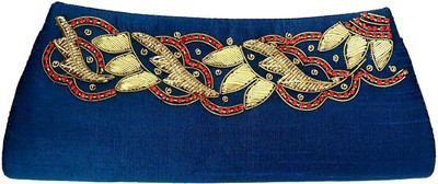 

Beadworks Party Blue, Gold Clutch