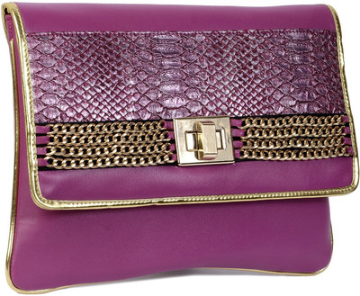 

Vdesi Casual Pink, Gold Clutch, Gold;pink