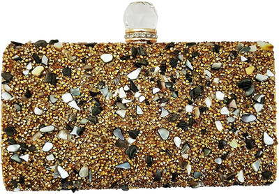 

Mehrunnisa Party Gold Clutch