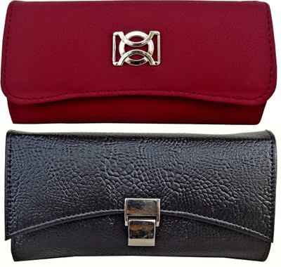 

Purseonality Casual Red, Black, Maroon Clutch, Black;maroon;red