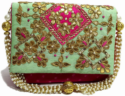 

Arisha Kreation Co Party Green Clutch