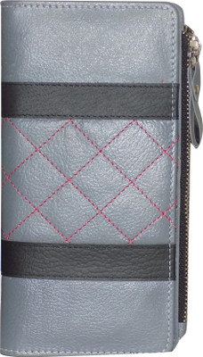 

Kan Grey Genuine Leather Designer Document Holder For Women(Grey)