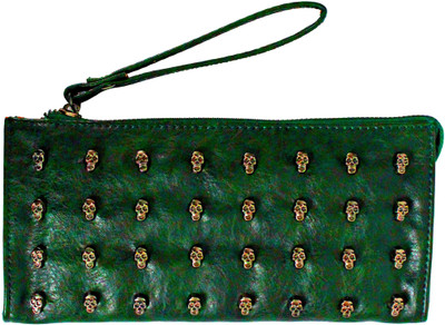 Meraki Accessories Casual Green Clutch