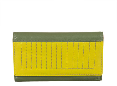 Goodwill Leather Art Casual Green Clutch