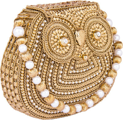 

Shravyaarts Party Gold Clutch