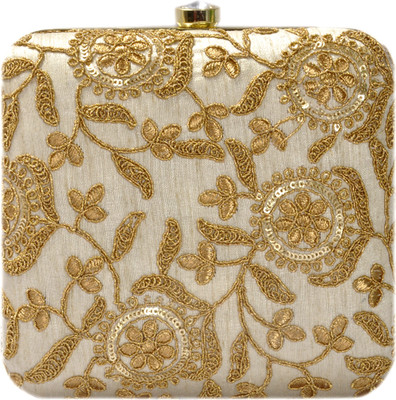 

Duchess Party White, Gold Clutch, Gold;white