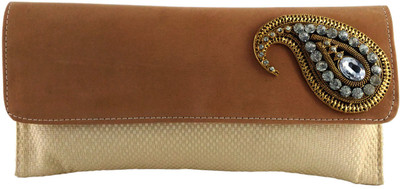 

Anmita Party Brown, Beige Clutch, Beige;brown
