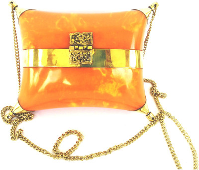 

Hemshri Party Orange Clutch