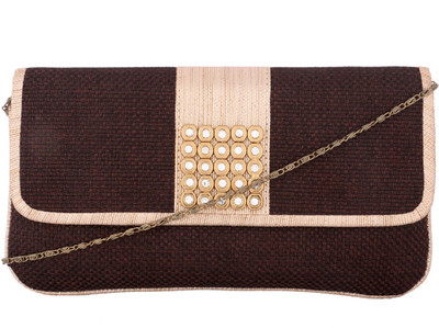 

Sunbeams Party Brown Clutch