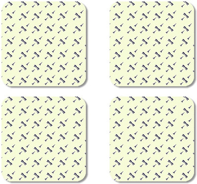 Crackndeal Square Medium Density Fibreboard Coaster Set(Pack of 4), Multicolor