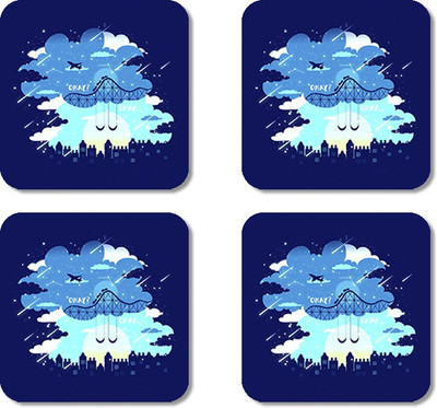 

Crackndeal Square Medium Density Fibreboard Coaster Set(Pack of 4), Multicolor