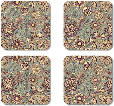 

Crackndeal Square Medium Density Fibreboard Coaster Set(Pack of 4), Multicolor