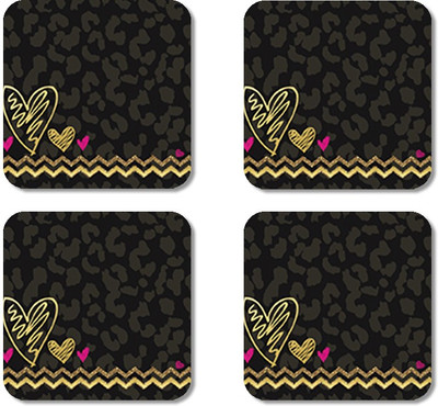 

Crackndeal Square Medium Density Fibreboard Coaster Set(Pack of 4), Multicolor