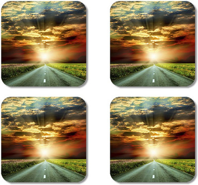 

Crackndeal Square Medium Density Fibreboard Coaster Set(Pack of 4), Multicolor